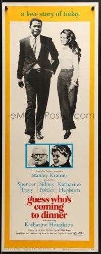 3j148 GUESS WHO'S COMING TO DINNER insert 1967 Sidney Poitier, Spencer Tracy, Katharine Hepburn, Houghton