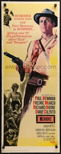 3j166 HOMBRE insert 1966 best full-length image of Paul Newman pointing gun, Martin Ritt!