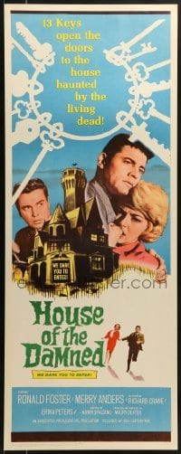 3j172 HOUSE OF THE DAMNED insert 1963 13 keys open doors to the house haunted by the living dead!