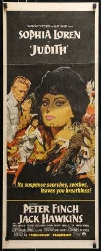 3j198 JUDITH insert 1966 Daniel Mann directed, artwork of sexy Sophia Loren & Peter Finch!