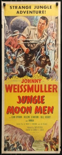 3j199 JUNGLE MOON MEN insert 1955 Johnny Weissmuller as himself with Jean Byron & Kimba the chimp!