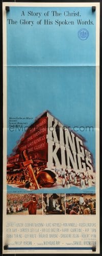 3j206 KING OF KINGS style B insert 1961 Nicholas Ray Biblical epic, Jeffrey Hunter as Jesus!