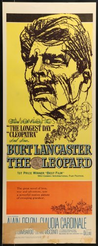 3j229 LEOPARD insert 1963 Luchino Visconti's Il Gattopardo, cool art of Burt Lancaster!