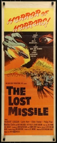 3j240 LOST MISSILE insert 1958 horror of horrors from outer Hell comes to burn the world alive!