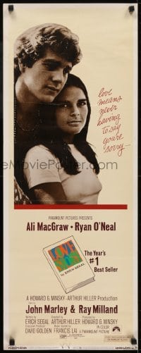 3j241 LOVE STORY insert 1970 great romantic close up of Ali MacGraw & Ryan O'Neal!