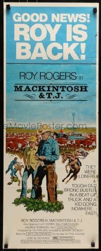 3j246 MACKINTOSH & T.J. insert 1975 Robert Tanenbaum art of Roy Rogers & cattle!