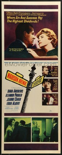 3j248 MADISON AVENUE insert 1961 Dana Andrews wants Eleanor Parker to be nice to him!