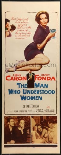 3j258 MAN WHO UNDERSTOOD WOMEN insert 1959 Henry Fonda, sexy full-length Leslie Caron!
