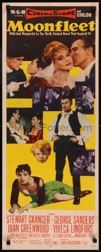 3j277 MOONFLEET insert 1955 Fritz Lang, Stewart Granger, Joan Greenwood, sexy Viveca Lindfors!