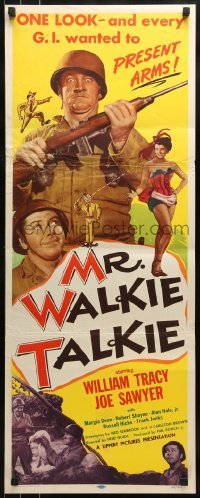 3j282 MR WALKIE TALKIE insert 1952 William Tracy, Joe Sawyer, Margia Dean in wacky WWII comedy!