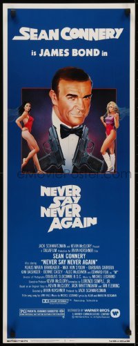 3j292 NEVER SAY NEVER AGAIN insert 1983 art of Sean Connery as James Bond 007 by R. Obrero!
