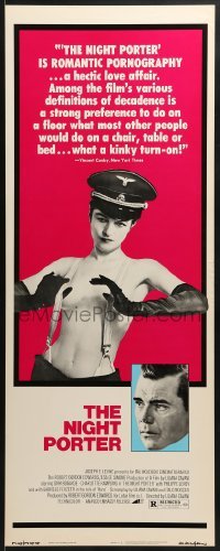 3j294 NIGHT PORTER insert 1974 Il Portiere di notte, Bogarde, topless Charlotte Rampling in Nazi hat!