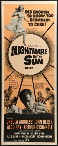 3j295 NIGHTMARE IN THE SUN insert 1964 sexy Ursula Andress, John Derek!