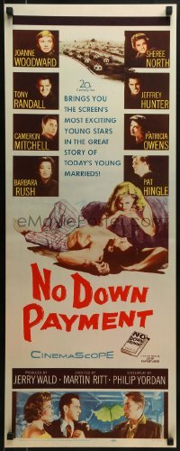 3j297 NO DOWN PAYMENT insert 1957 Joanne Woodward, daring art of unfaithful sexy suburban couple!