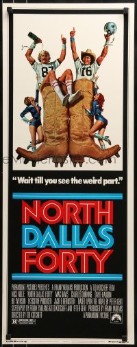 3j298 NORTH DALLAS FORTY insert 1979 Nick Nolte, great Texas football art by Morgan Kane!