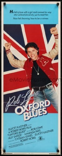 3j314 OXFORD BLUES insert 1984 Ally Sheedy, great image of Rob Lowe in front of British flag!