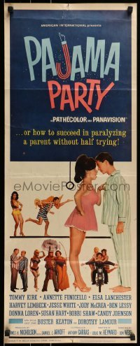 3j315 PAJAMA PARTY insert 1964 Annette Funicello in sexy lingerie, Tommy Kirk, Buster Keaton!