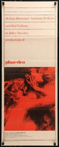 3j323 PHAEDRA int'l insert 1962 great artwork of sexy Melina Mercouri & Anthony Perkins, Jules Dassin