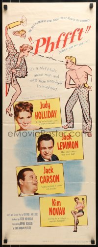 3j325 PHFFFT insert 1954 Jack Lemmon, Kim Novak, Judy Holliday, great art of marital fight!