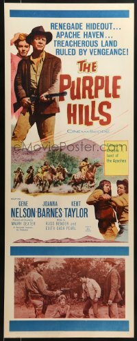 3j340 PURPLE HILLS insert 1961 cowboy Gene Nelson in Arizona, Joanna Barnes, Kent Taylor!