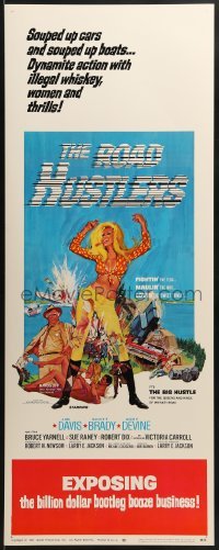 3j363 ROAD HUSTLERS insert 1968 sexy art & dynamite action with illegal whiskey, women and thrills!