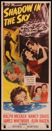 3j390 SHADOW IN THE SKY insert 1952 Ralph Meeker forgets many things in the arms of Jean Hagen!