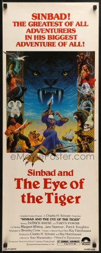 3j399 SINBAD & THE EYE OF THE TIGER insert 1977 Ray Harryhausen, cool Birney Lettick fantasy art!