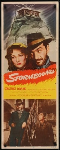 3j429 STORMBOUND insert 1951 reporter Constance Dowling & scary outlaw Andrea Checchi!