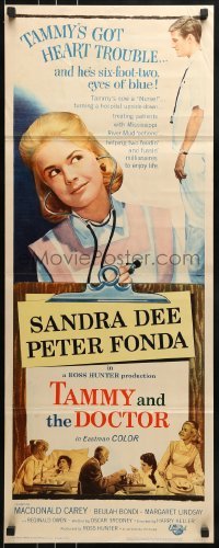 3j442 TAMMY & THE DOCTOR insert 1963 nurse Sandra Dee turns a hospital upside down & loves Peter Fonda!