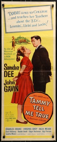 3j443 TAMMY TELL ME TRUE insert 1961 romantic image of Sandra Dee about to kiss John Gavin!