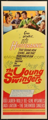 3j497 YOUNG SWINGERS insert 1963 it's a real hot Hootenanny with a bundle of young swingers!