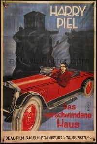 3k879 DAS VERSCHWUNDENE HAUS 32x47 German commercial poster 1988 Piel in a great car by Leonn!