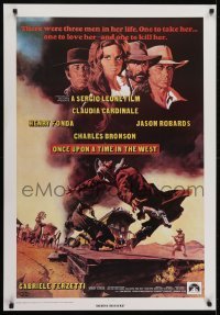 3k939 ONCE UPON A TIME IN THE WEST 27x39 commercial poster 1980s Leone's C'era una volta il West!