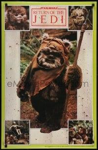 3k122 RETURN OF THE JEDI 22x34 commercial poster 1983 Lucas, great images of different Ewoks!