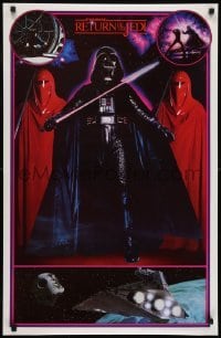 3k120 RETURN OF THE JEDI 22x34 commercial poster 1983 image of Darth Vader with Imperial Guards!