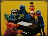 3k953 SESAME STREET 24x32 German commercial poster 1998 Ernie, Cookie Monster & more at piano!