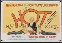 3k955 SOME LIKE IT HOT 26x38 commercial poster 1980s Monroe with Tony Curtis & Jack Lemmon!