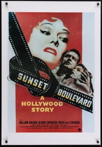 3k960 SUNSET BOULEVARD 26x38 commercial poster 1980s Billy Wilder classic, unusual film strip image!