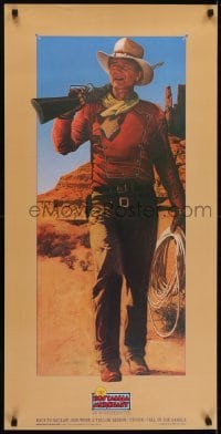 3k828 NOSTALGIA MERCHANT 20x40 video poster 1986 Rodriguez art of The Duke, John Wayne!