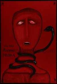 3k196 RACINE FEDRA Polish 26x39 1977 Jean Racine, art of man and snake by Jan Lenica!