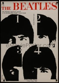 3k997 HARD DAY'S NIGHT 24x34 Polish REPRO poster 1990s The Beatles in their first film!