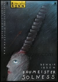 3k206 BAUMEISTER SOLNESS 24x33 German stage poster 1992 stairs ascending from the head of a man!
