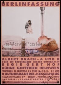 3k207 BERLINFASSUNG signed 24x33 German stage poster 1996 by artist Gottfried Helnwein!