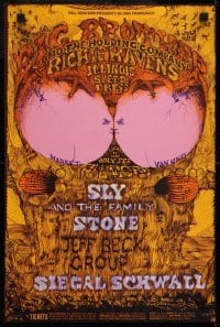 3k317 BIG BROTHER & THE HOLDING COMPANY/RICHIE HAVENS/ILLINOIS SPEED PRESS 14x21 music poster 1968