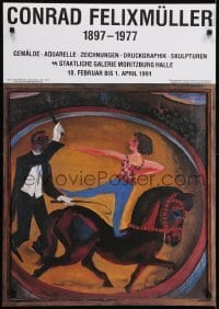 3k568 CONRAD FELIXMULLER 1897-1977 24x33 German art exhibition 1991 circus performer on a horse!