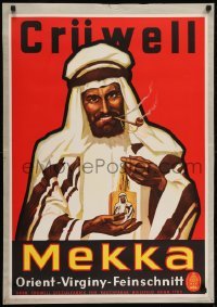 3k276 CRUWELL-TABAK 24x33 German advertising poster 1940s man smoking German tobacco from pipe!