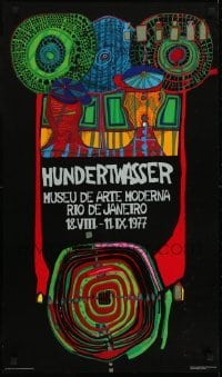 3k587 FRIEDENSREICH HUNDERTWASSER 19x33 German museum/art exhibition 1976 incredible art!