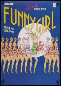 3k236 FUNNY GIRL 24x33 German stage poster 1994 art of chorus girls by E. Hennig!