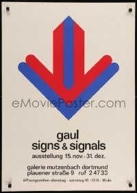 3k592 GAUL SIGNS & SIGNALS 24x34 German museum/art exhibition 1960s cool art of arrow symbol!