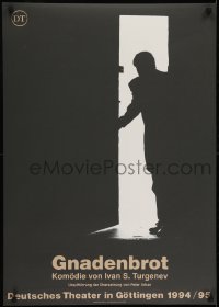 3k238 GNADENBROT 24x33 German stage poster 1994 cool art of man opening a door by Kaspar Seiffert!